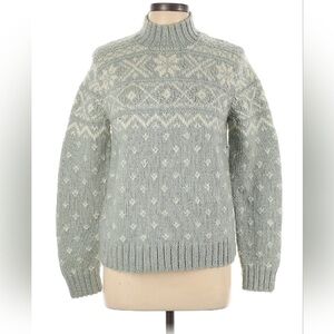 Lauren Ralph Lauren Fair Isle Sweater Women's L Wool Mohair Hand Knit Nordic